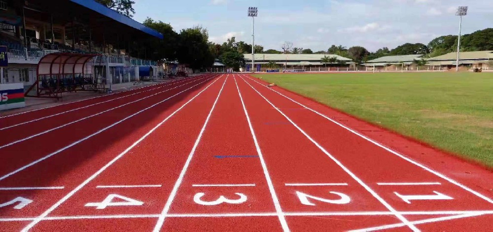 缅甸体育馆塑胶跑道工程案例